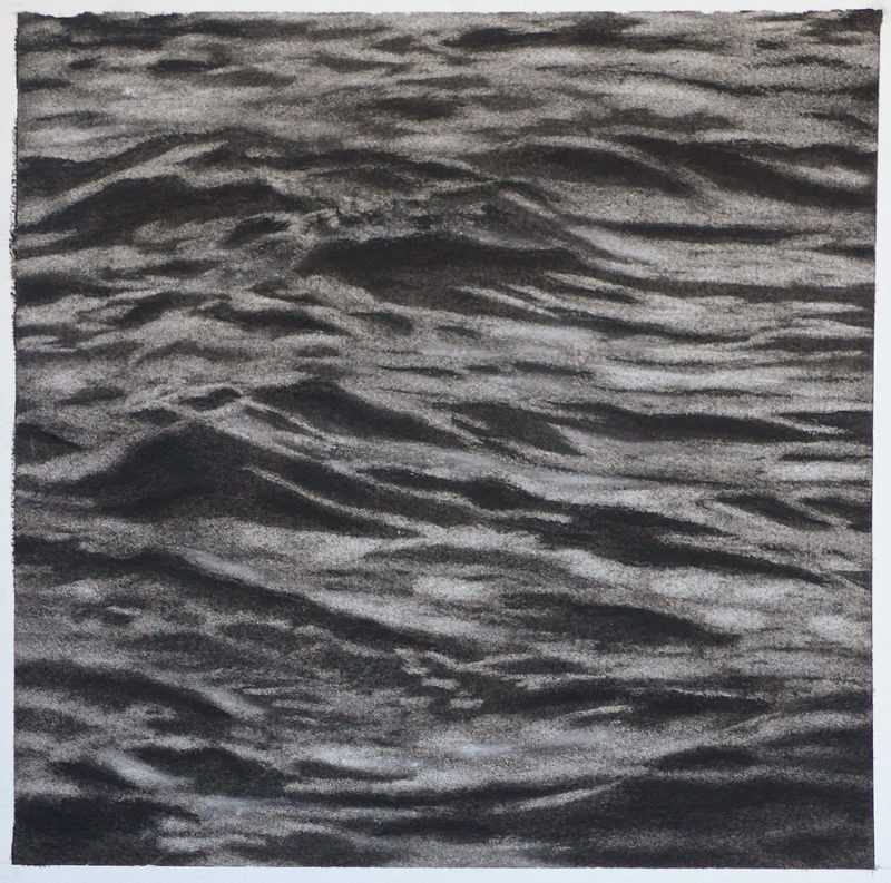 Sea (2007). Charcoal and conté on paper, 28 x 28 cm.